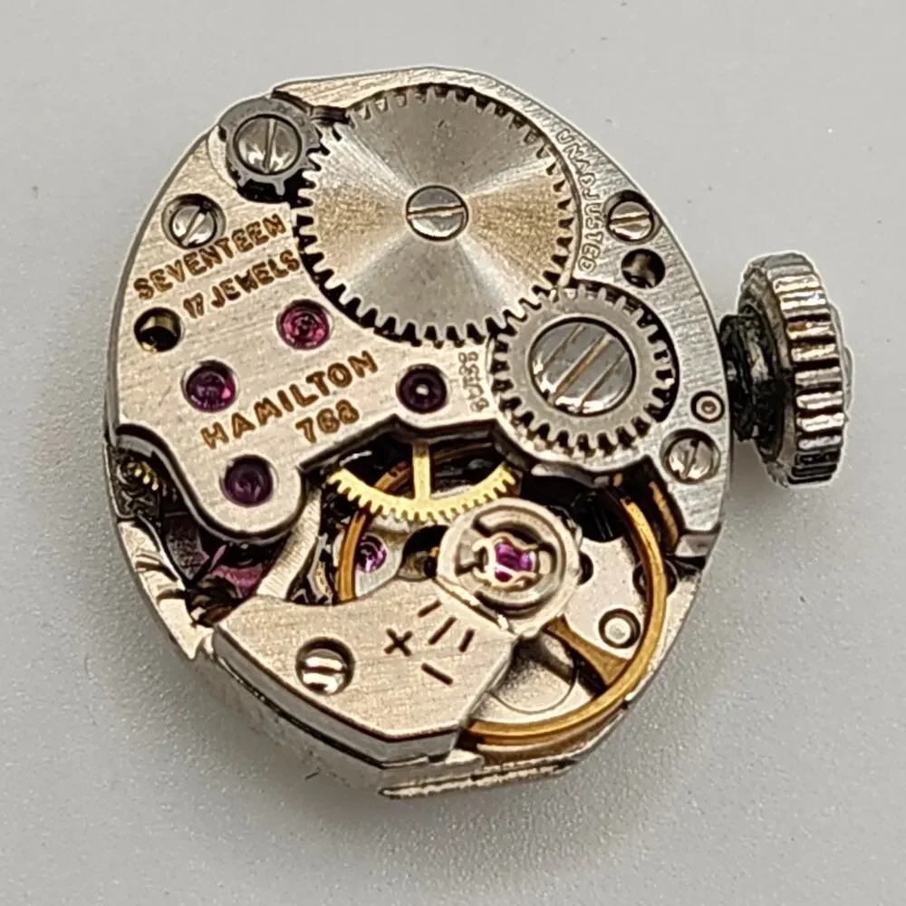 Vintage Lady Hamilton 14K White Gold Diamond Bezel Cocktail Watch (Non-Working)